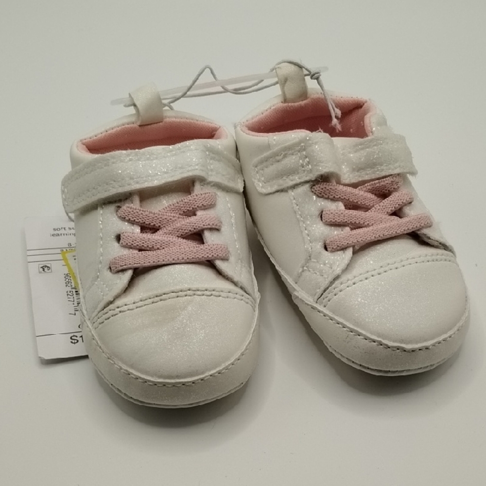 Carter's White and Pink Kids Sneakers
